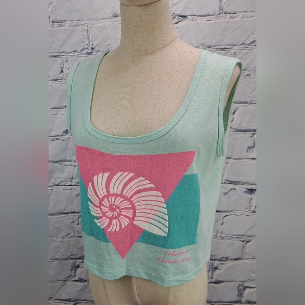 True Vintage 90s 80s Women's Tank Top Beachwear Florida Swim Wear Beach Large